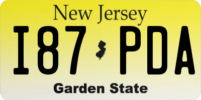 NJ license plate I87PDA