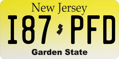 NJ license plate I87PFD