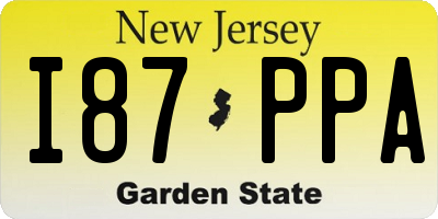 NJ license plate I87PPA