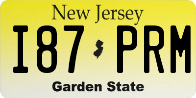 NJ license plate I87PRM
