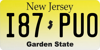 NJ license plate I87PUO
