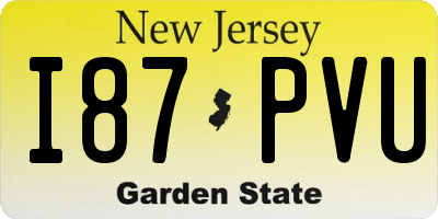 NJ license plate I87PVU
