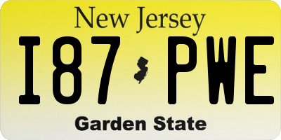 NJ license plate I87PWE