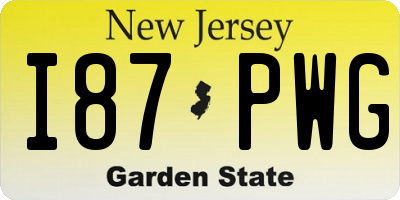 NJ license plate I87PWG