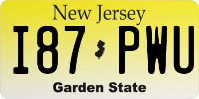 NJ license plate I87PWU