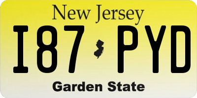 NJ license plate I87PYD
