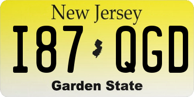 NJ license plate I87QGD