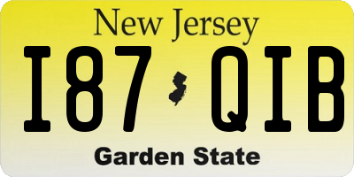 NJ license plate I87QIB