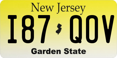 NJ license plate I87QOV