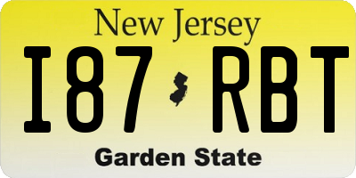 NJ license plate I87RBT