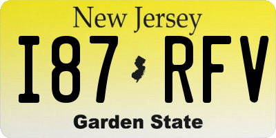 NJ license plate I87RFV