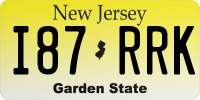 NJ license plate I87RRK
