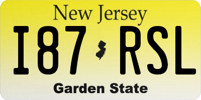 NJ license plate I87RSL