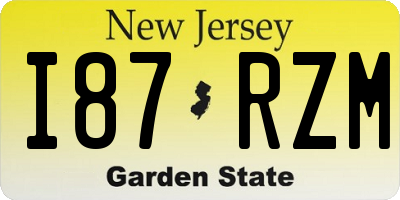 NJ license plate I87RZM