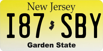 NJ license plate I87SBY