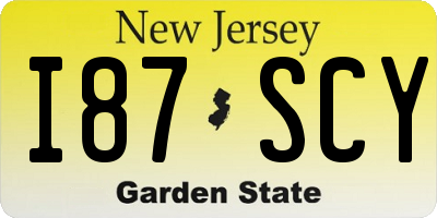 NJ license plate I87SCY