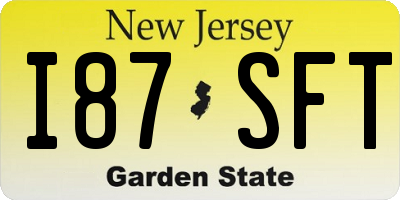 NJ license plate I87SFT