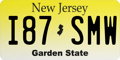 NJ license plate I87SMW