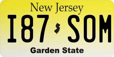 NJ license plate I87SOM