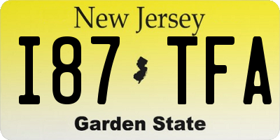 NJ license plate I87TFA