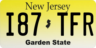 NJ license plate I87TFR