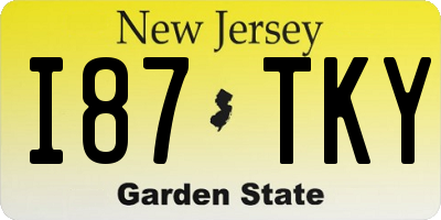 NJ license plate I87TKY