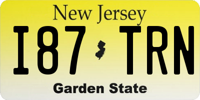 NJ license plate I87TRN