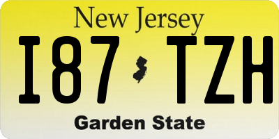 NJ license plate I87TZH