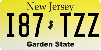 NJ license plate I87TZZ