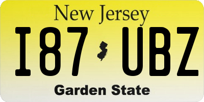 NJ license plate I87UBZ