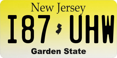NJ license plate I87UHW