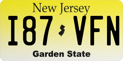 NJ license plate I87VFN