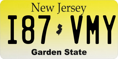 NJ license plate I87VMY