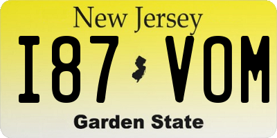 NJ license plate I87VOM