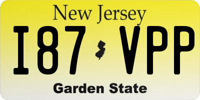 NJ license plate I87VPP