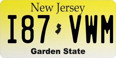 NJ license plate I87VWM