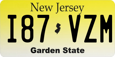 NJ license plate I87VZM