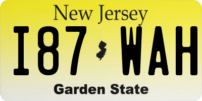 NJ license plate I87WAH
