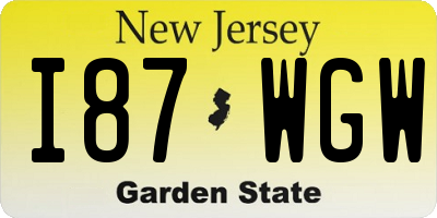 NJ license plate I87WGW