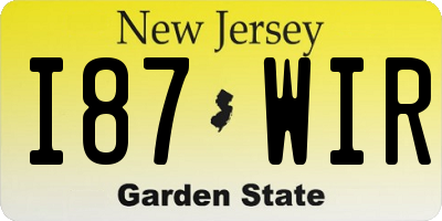 NJ license plate I87WIR