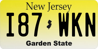 NJ license plate I87WKN