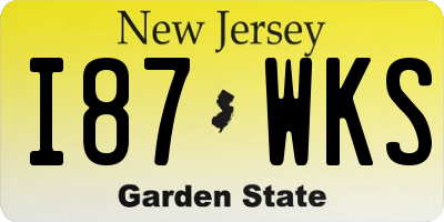 NJ license plate I87WKS