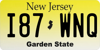 NJ license plate I87WNQ