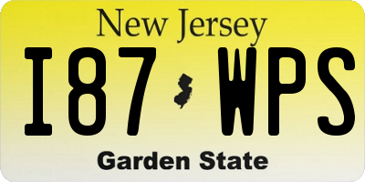 NJ license plate I87WPS