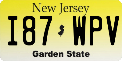 NJ license plate I87WPV