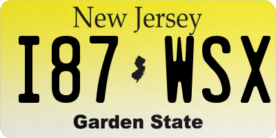 NJ license plate I87WSX