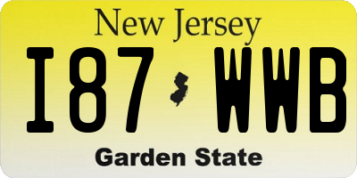 NJ license plate I87WWB