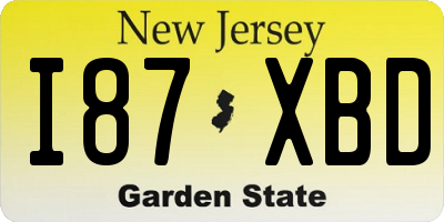NJ license plate I87XBD