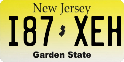 NJ license plate I87XEH