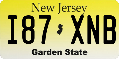 NJ license plate I87XNB
